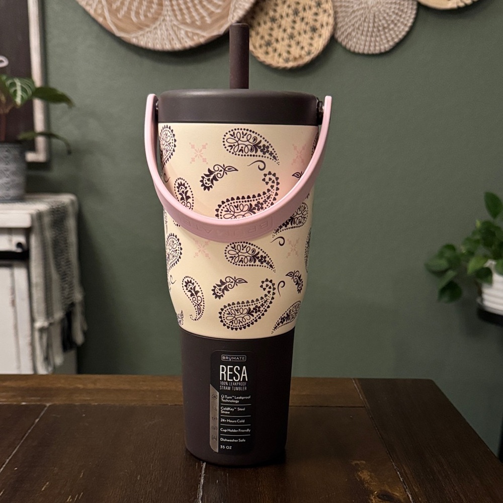BruMate Resa 35oz Tumbler in Paisley Pink! New! Limited Edition!!